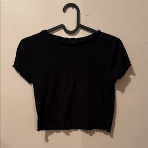 Forever 21 Black Ribbed Crop Top